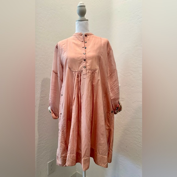 péro Pink Button-Front Shirt Dress - Picture 2 of 14